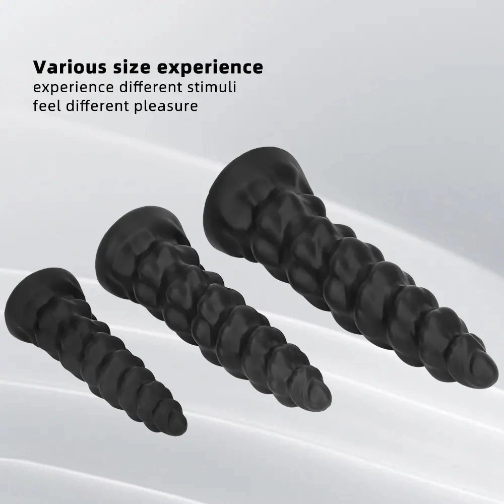 7.28in 9.44in 11.61in Black Big Fantasy Odd Silicone Soft Dildo For Women