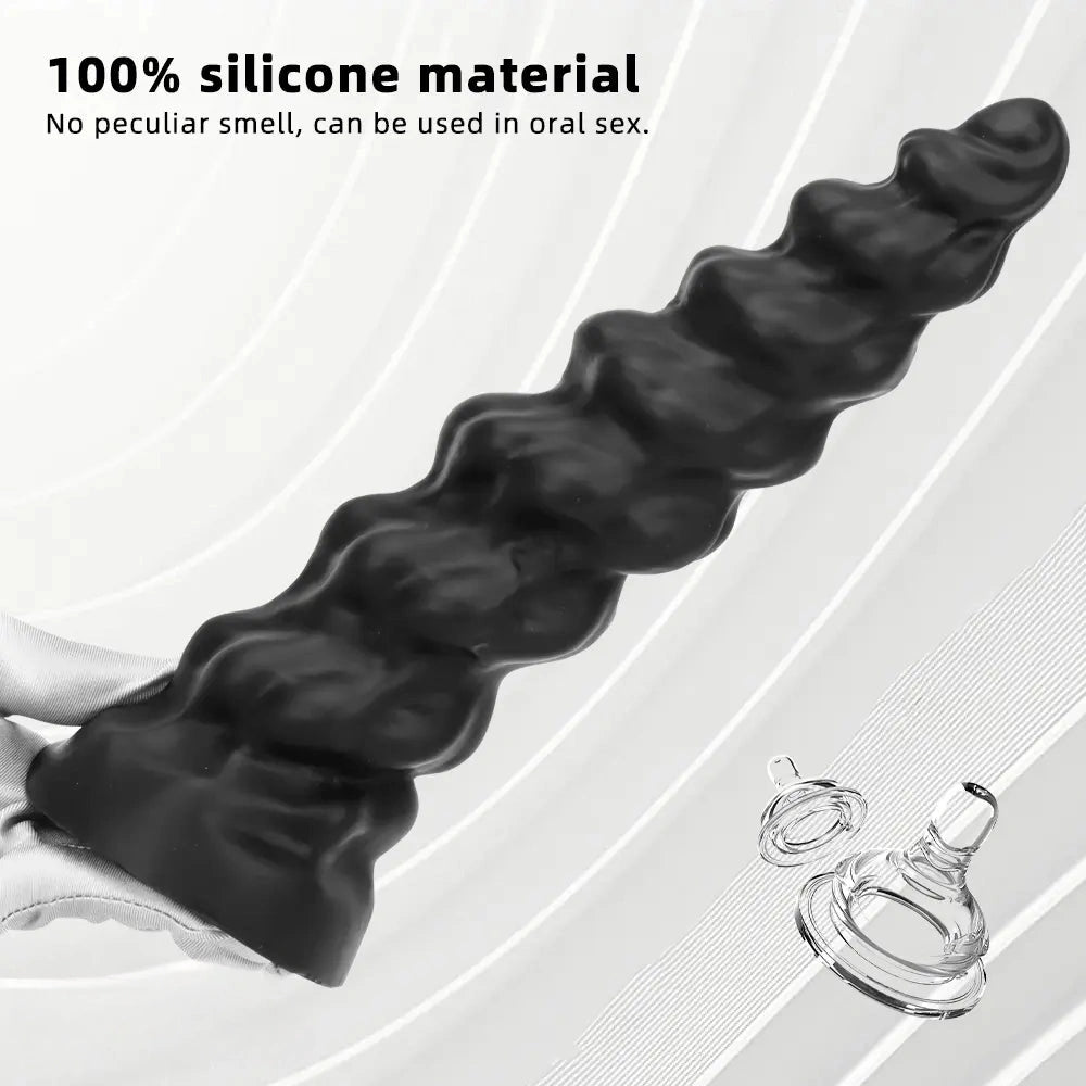 7.28in 9.44in 11.61in Black Big Fantasy Odd Silicone Soft Dildo For Women