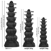 7.28in 9.44in 11.61in Black Big Fantasy Odd Silicone Soft Dildo For Women