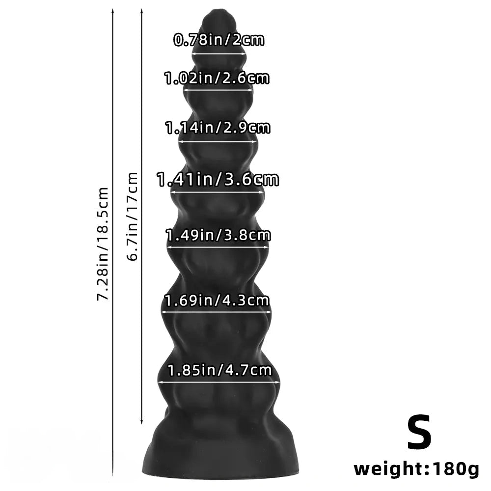 7.28in 9.44in 11.61in Black Big Fantasy Odd Silicone Soft Dildo For Women
