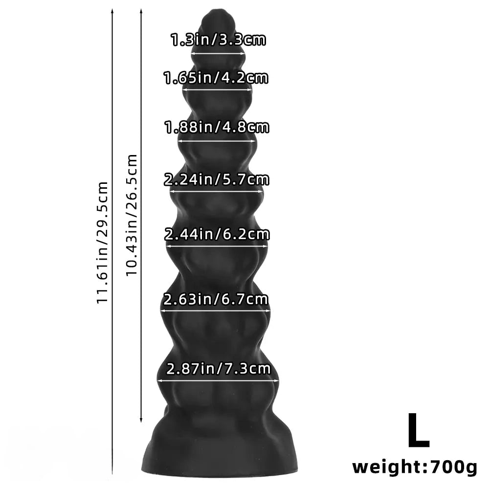 7.28in 9.44in 11.61in Black Big Fantasy Odd Silicone Soft Dildo For Women