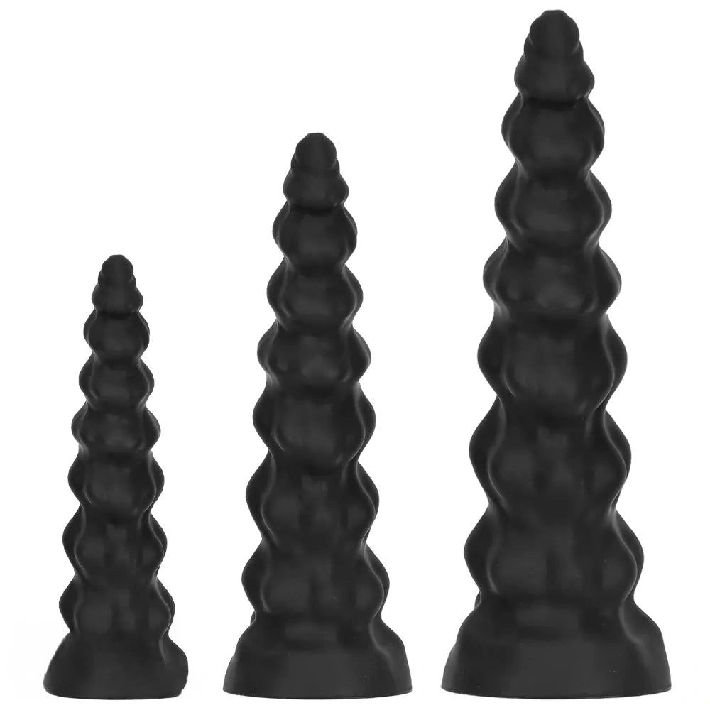 7.28in 9.44in 11.61in Black Big Fantasy Odd Silicone Soft Dildo For Women