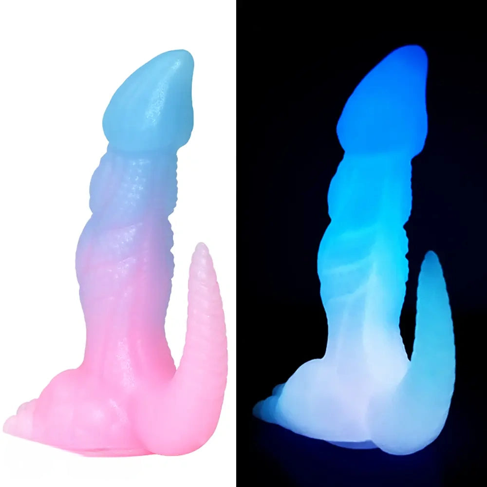 7.28in 9.44in Dinosaur Luminous Monster Soft Silicone Female Dildo