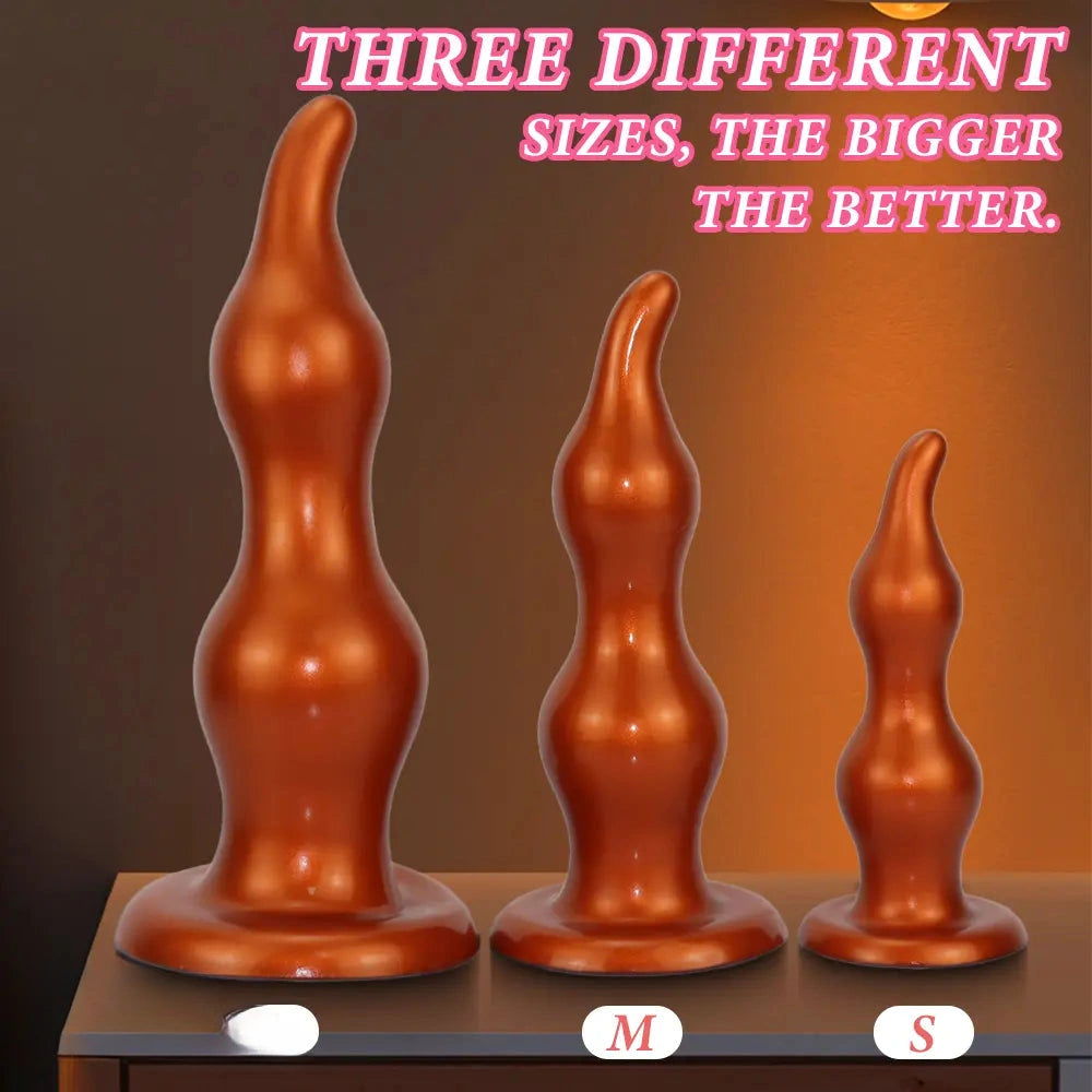 7.28in 9.84in 11.81in Silicone Soft Anal Plug Dildo Clitoris Vaginal Masturbator