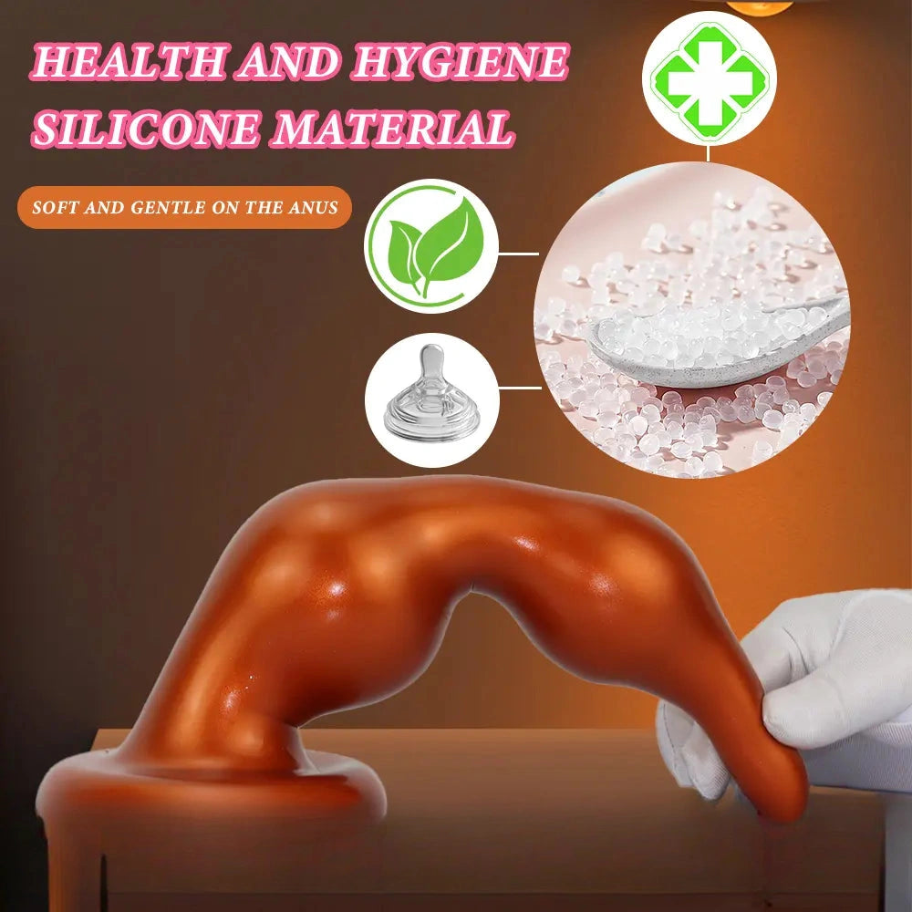 7.28in 9.84in 11.81in Silicone Soft Anal Plug Dildo Clitoris Vaginal Masturbator