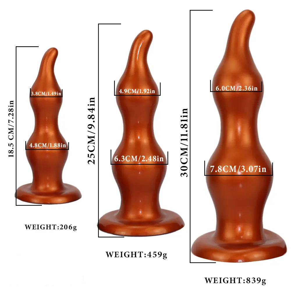 7.28in 9.84in 11.81in Silicone Soft Anal Plug Dildo Clitoris Vaginal Masturbator