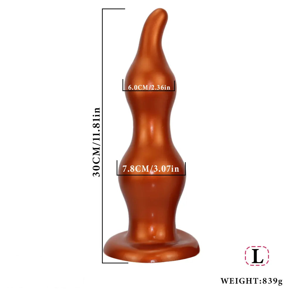 7.28in 9.84in 11.81in Silicone Soft Anal Plug Dildo Clitoris Vaginal Masturbator