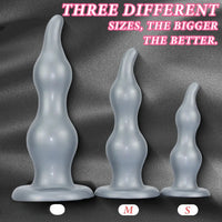 7.28in 9.84in 11.81in Silicone Soft Anal Plug Dildo Clitoris Vaginal Masturbator