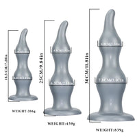 7.28in 9.84in 11.81in Silicone Soft Anal Plug Dildo Clitoris Vaginal Masturbator