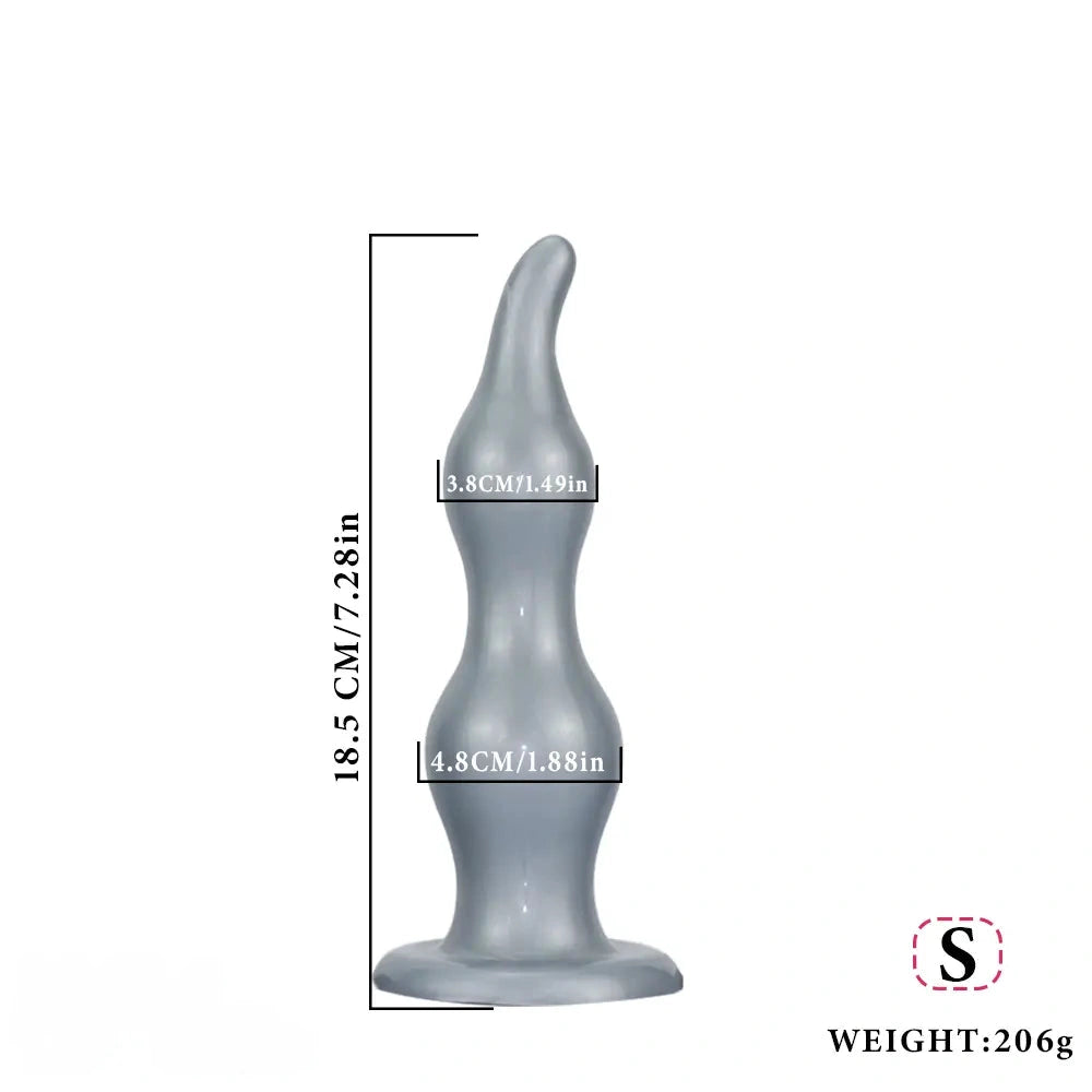 7.28in 9.84in 11.81in Silicone Soft Anal Plug Dildo Clitoris Vaginal Masturbator