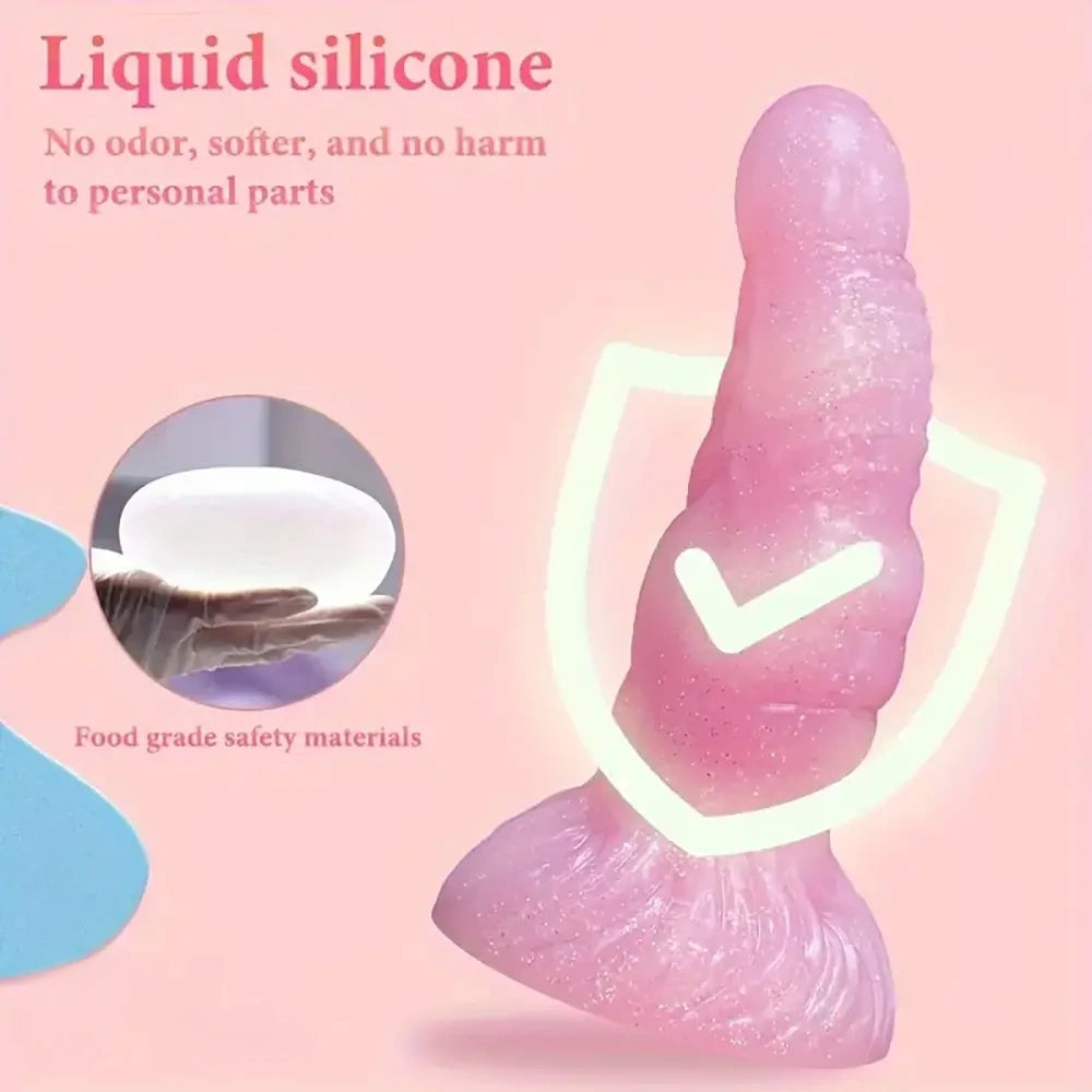 7.28in Confetti Silicone Soft G Spot Anal Dildo For Anal Sex Expansion