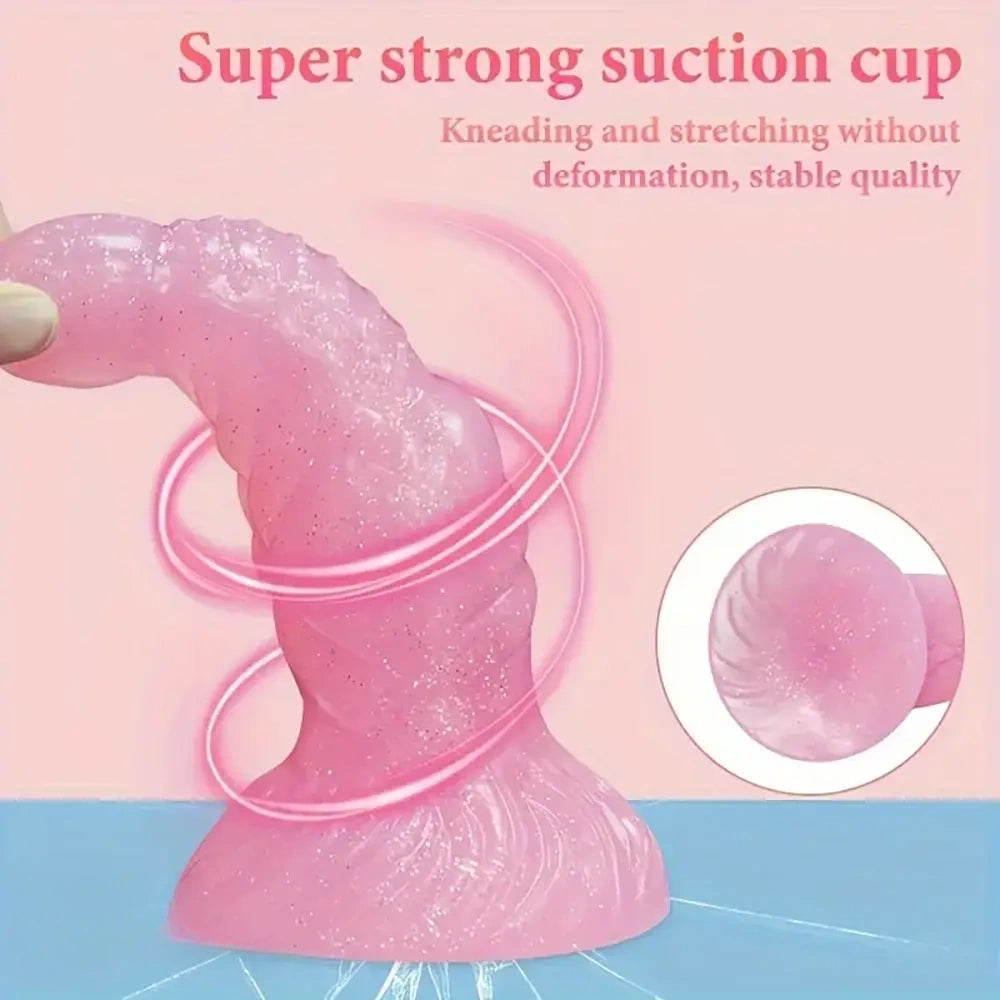 7.28in Confetti Silicone Soft G Spot Anal Dildo For Anal Sex Expansion