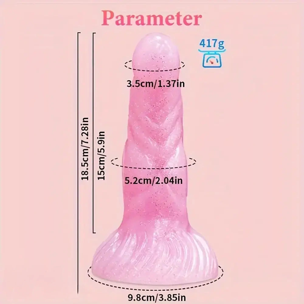 7.28in Confetti Silicone Soft G Spot Anal Dildo For Anal Sex Expansion