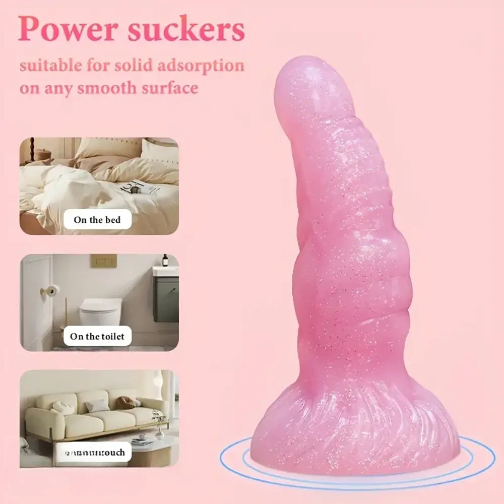 7.28in Confetti Silicone Soft G Spot Anal Dildo For Anal Sex Expansion