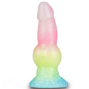7.28in Dog Knot Silicone Soft Dildo Female Pleasure Sex Toy For Couples