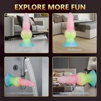 7.28in Dog Knot Silicone Soft Dildo Female Pleasure Sex Toy For Couples