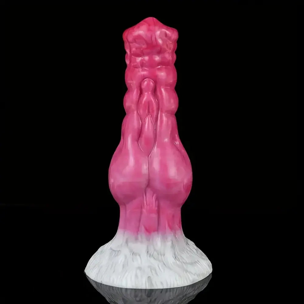 7.28in Dog Knot Silicone Soft Dildo For Women Men G Spot Stimulation