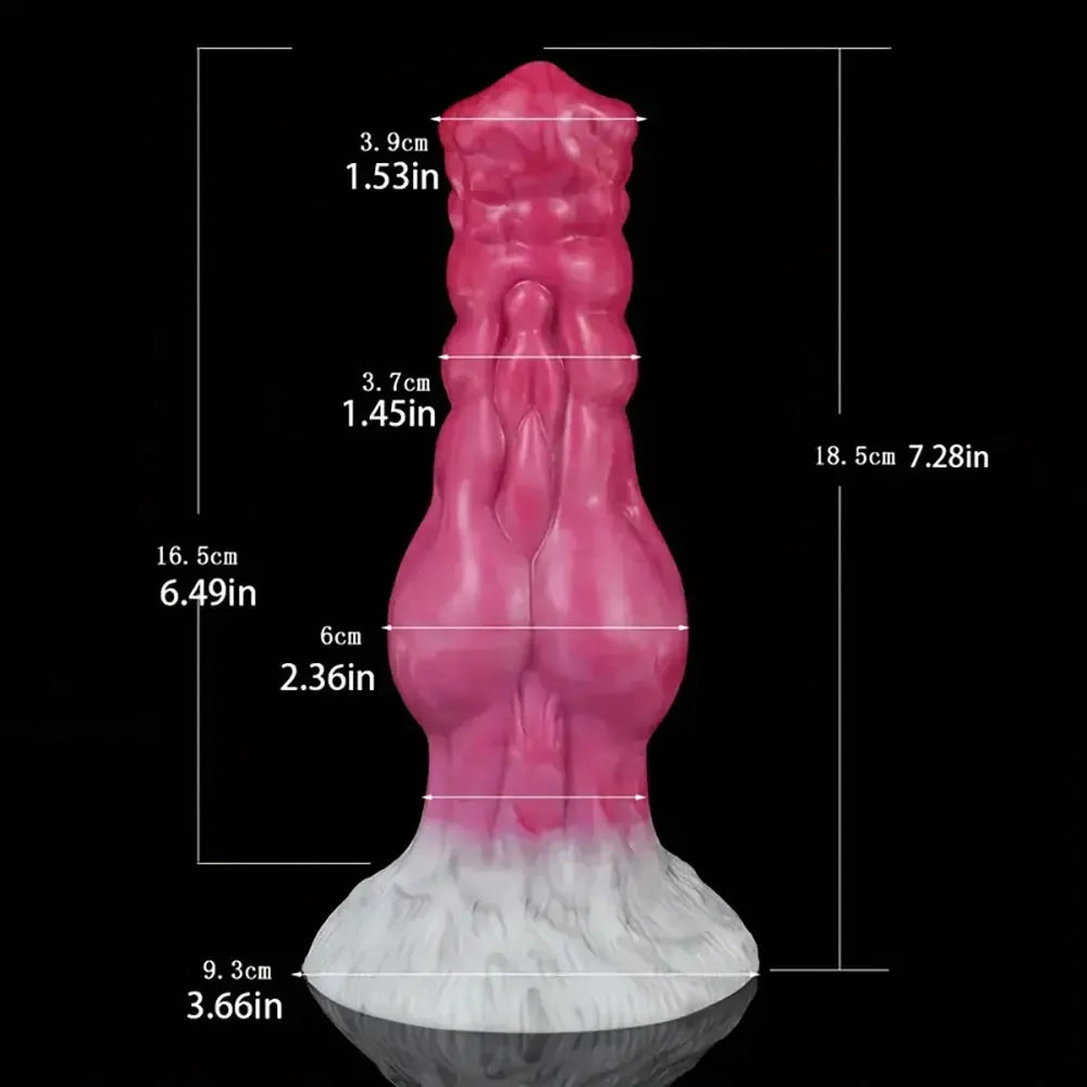 7.28in Dog Knot Silicone Soft Dildo For Women Men G Spot Stimulation