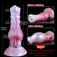 7.28in Fantasy Silicone Soft Dog Knot Big Prostate Anal Inflatable Dildo