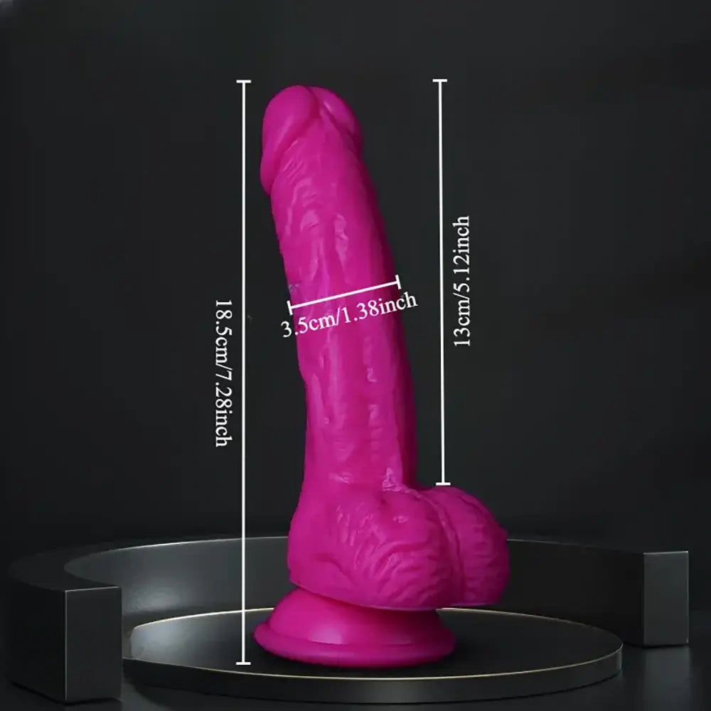 7.28in Feels Like Skin Body-Safe Realistic Dildo For Hands-Free Play