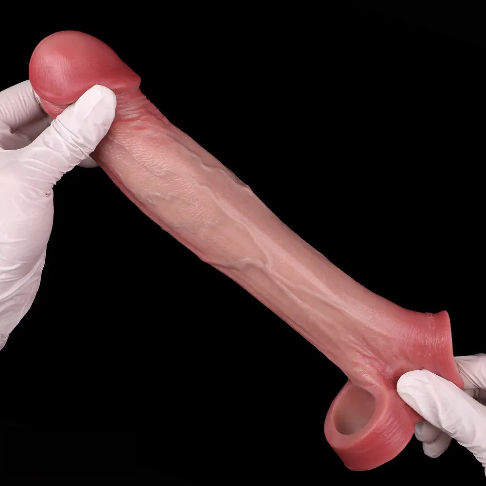 7.28in Flesh Lifelike Male Penis Sleeve Dildo For Prolong Ejaculating Time