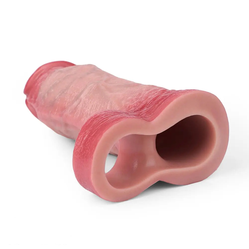 7.28in Flesh Lifelike Male Penis Sleeve Dildo For Prolong Ejaculating Time