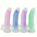 7.28in Fluorescent Glow-in-the-dark Silicone Soft Female Cock Dildo