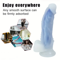 7.28in Fluorescent Glow-in-the-dark Silicone Soft Female Cock Dildo