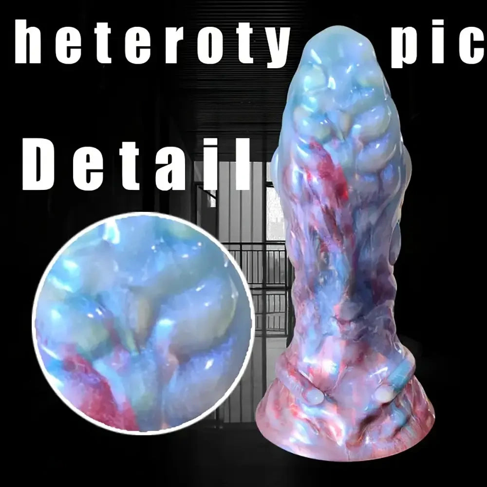 7.28in Heteroty Penis Fantasy Soft Silicone Monster Dildo With Raised Bumps