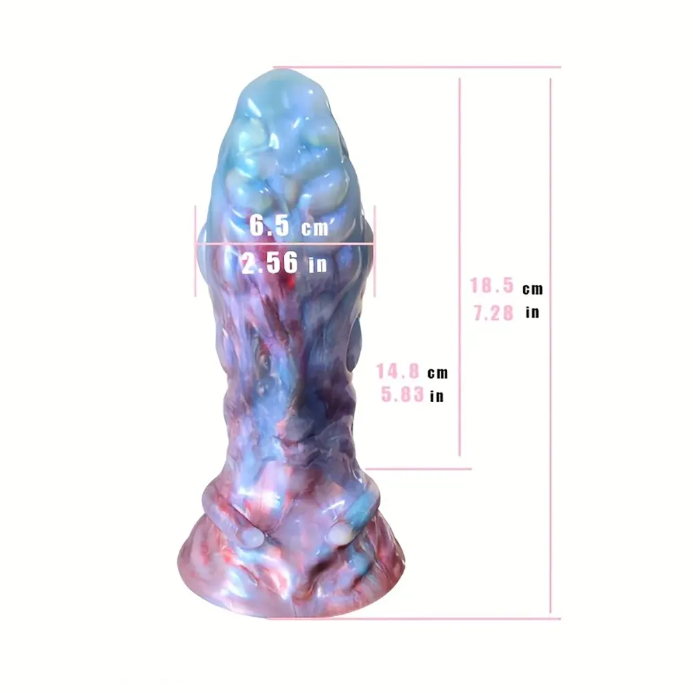 7.28in Heteroty Penis Fantasy Soft Silicone Monster Dildo With Raised Bumps