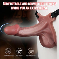 7.28in Hollow Strap on Real Dildo Flesh Tone Realistic Design Cock