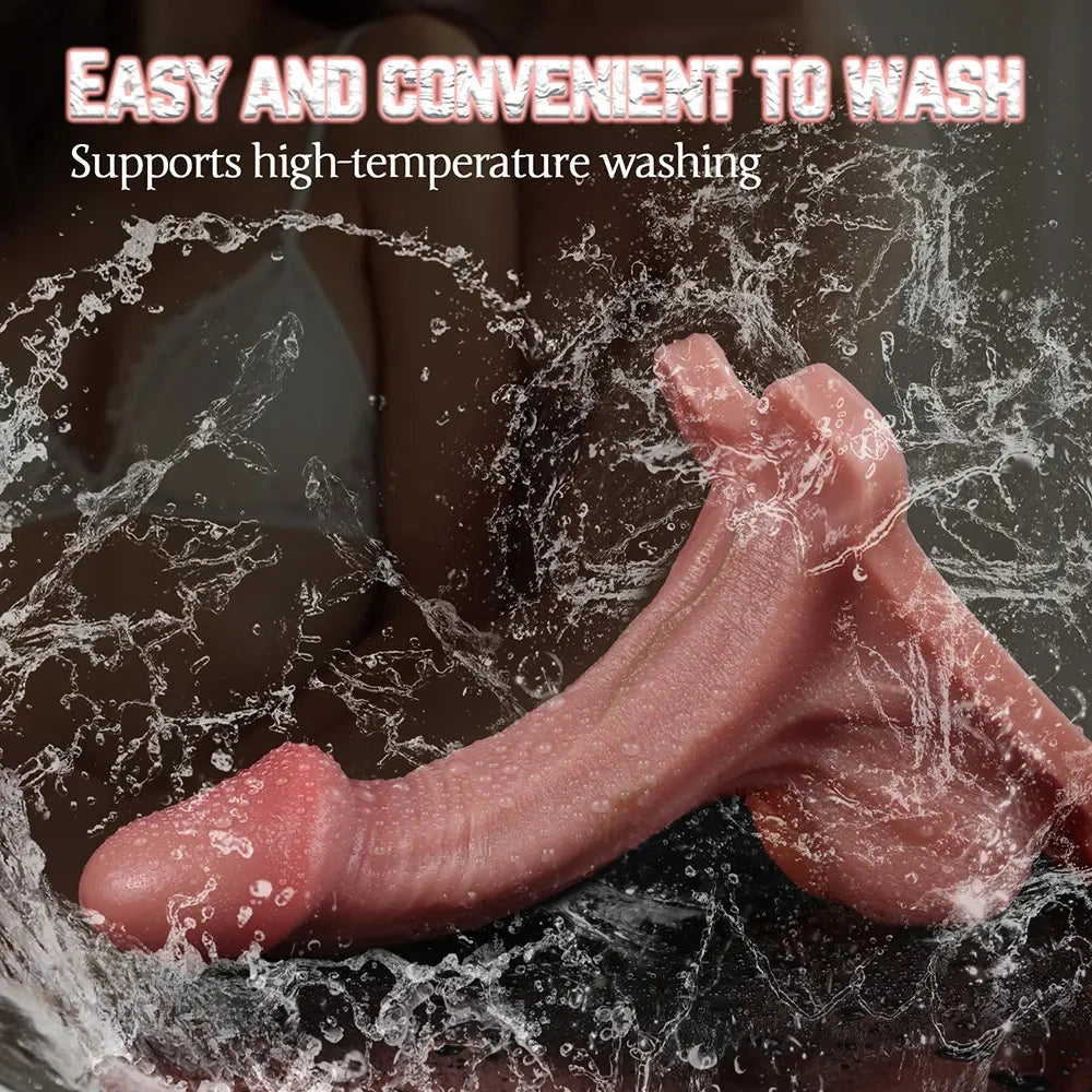7.28in Hollow Strap on Real Dildo Flesh Tone Realistic Design Cock