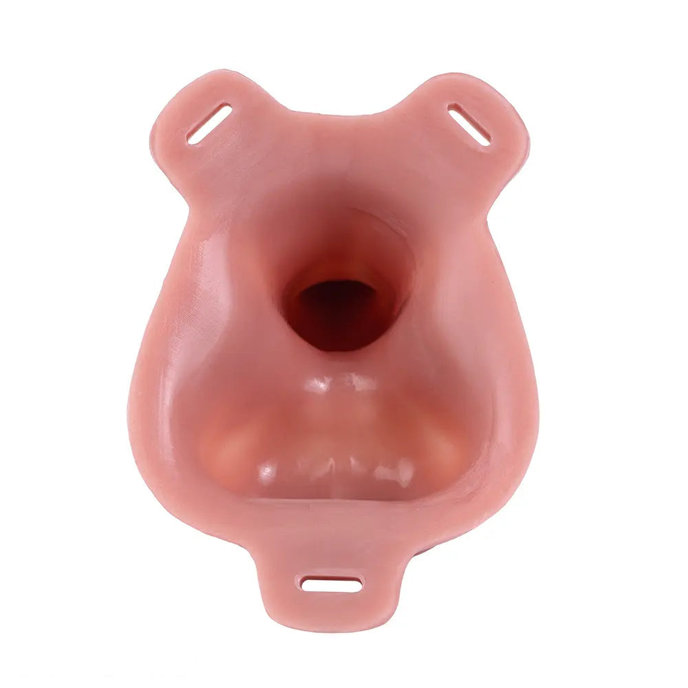 7.28in Hollow Strap on Real Dildo Flesh Tone Realistic Design Cock