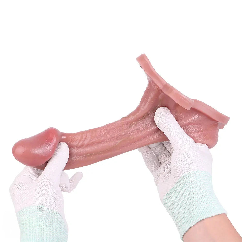 7.28in Hollow Strap on Real Dildo Flesh Tone Realistic Design Cock