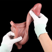 7.28in Hollow Strap on Real Dildo Flesh Tone Realistic Design Cock