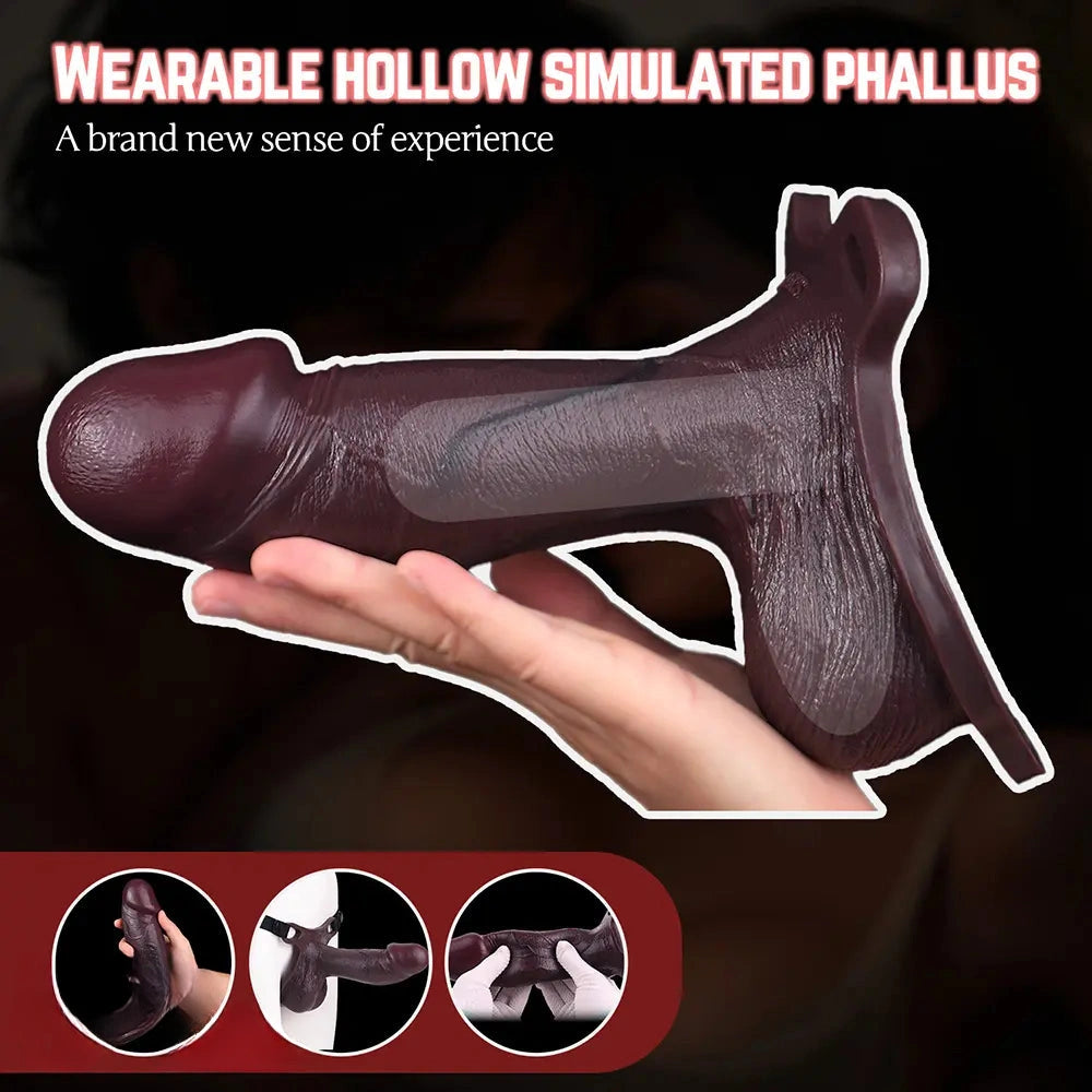 7.28in Hollow Strap on Real Dildo Highquality Beginnerfriendly Cock Toy