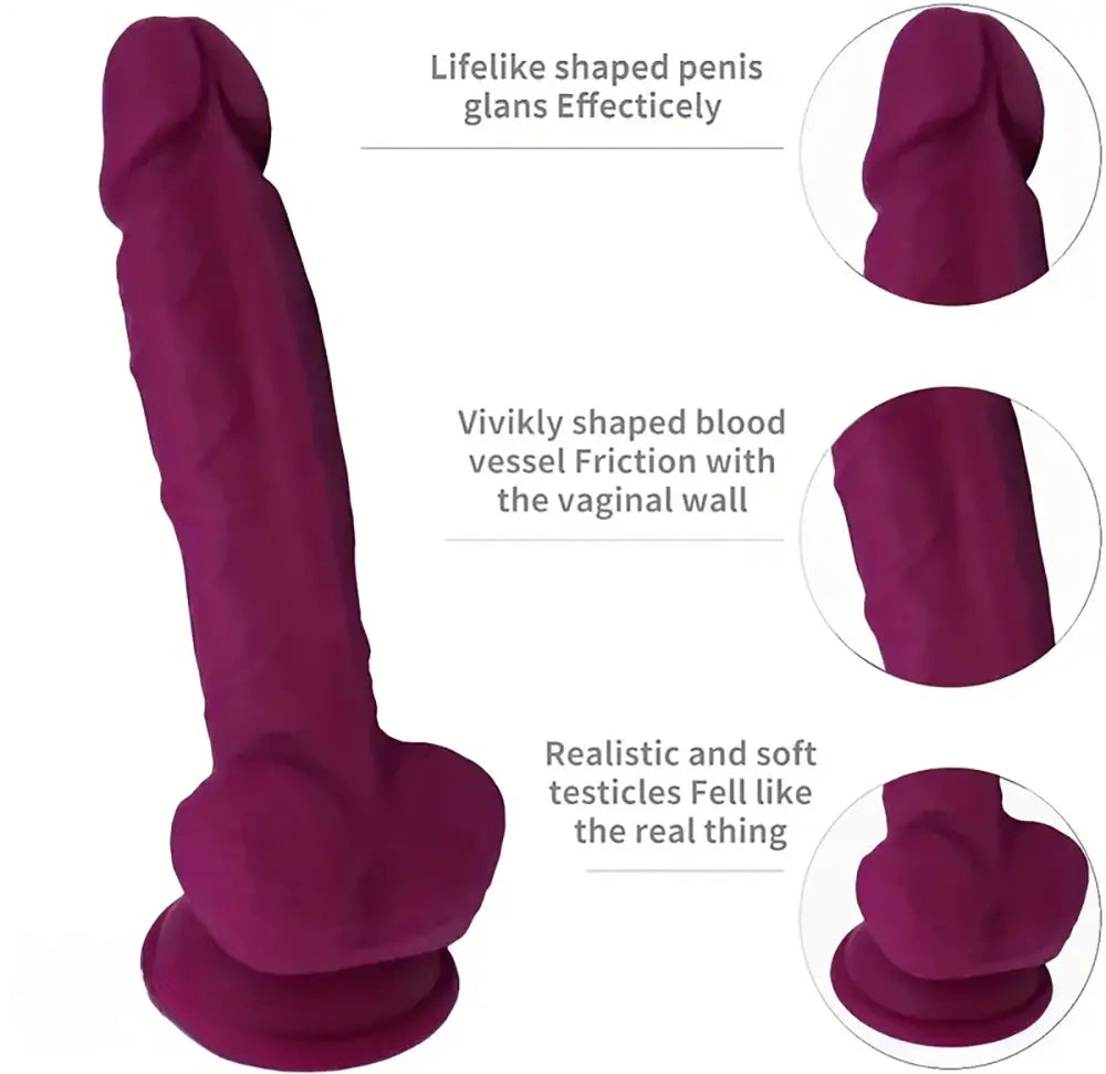 7.28in Lifelike Curved Beginner Dildo Toy For G-Spot Anal Masturbation