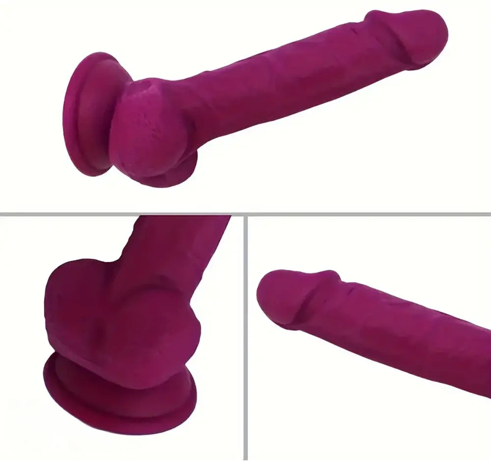 7.28in Lifelike Curved Beginner Dildo Toy For G-Spot Anal Masturbation