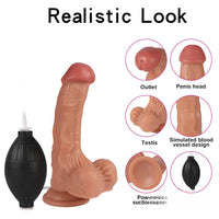 7.28in Lifelike Stimulating Blood Vessel Ejaculating Dildo With Sucker
