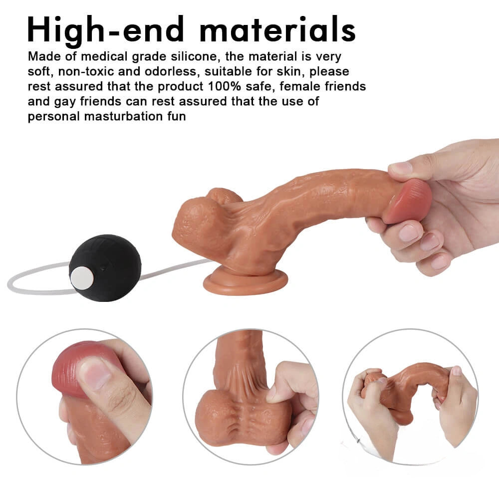 7.28in Lifelike Stimulating Blood Vessel Ejaculating Dildo With Sucker