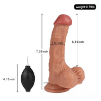 7.28in Lifelike Stimulating Blood Vessel Ejaculating Dildo With Sucker