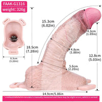 7.28in Lifelike Strap on Penis Extender Cock Sleeve Dildo For Vaginal G-Spot