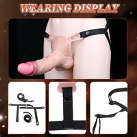7.28in Lifelike Strap on Penis Extender Cock Sleeve Dildo For Vaginal G-Spot