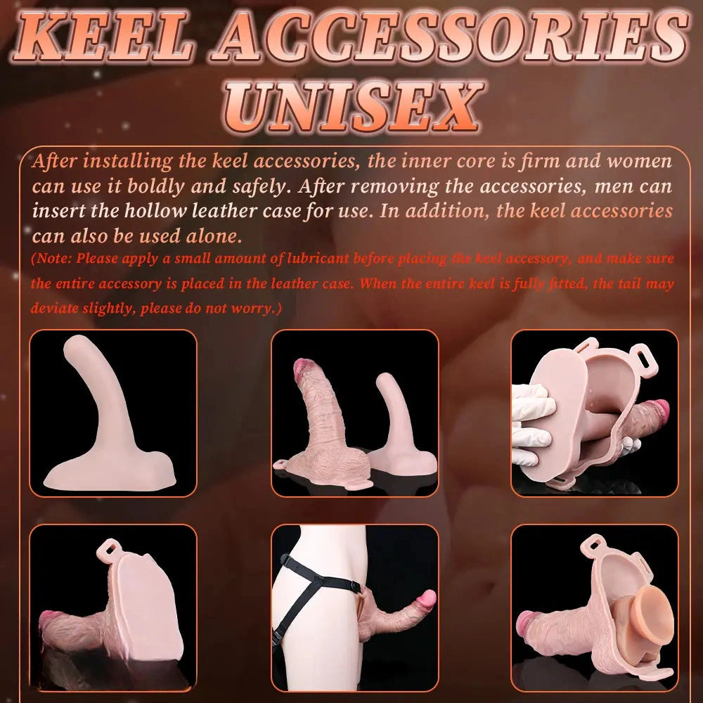 7.28in Lifelike Strap on Penis Extender Cock Sleeve Dildo For Vaginal G-Spot