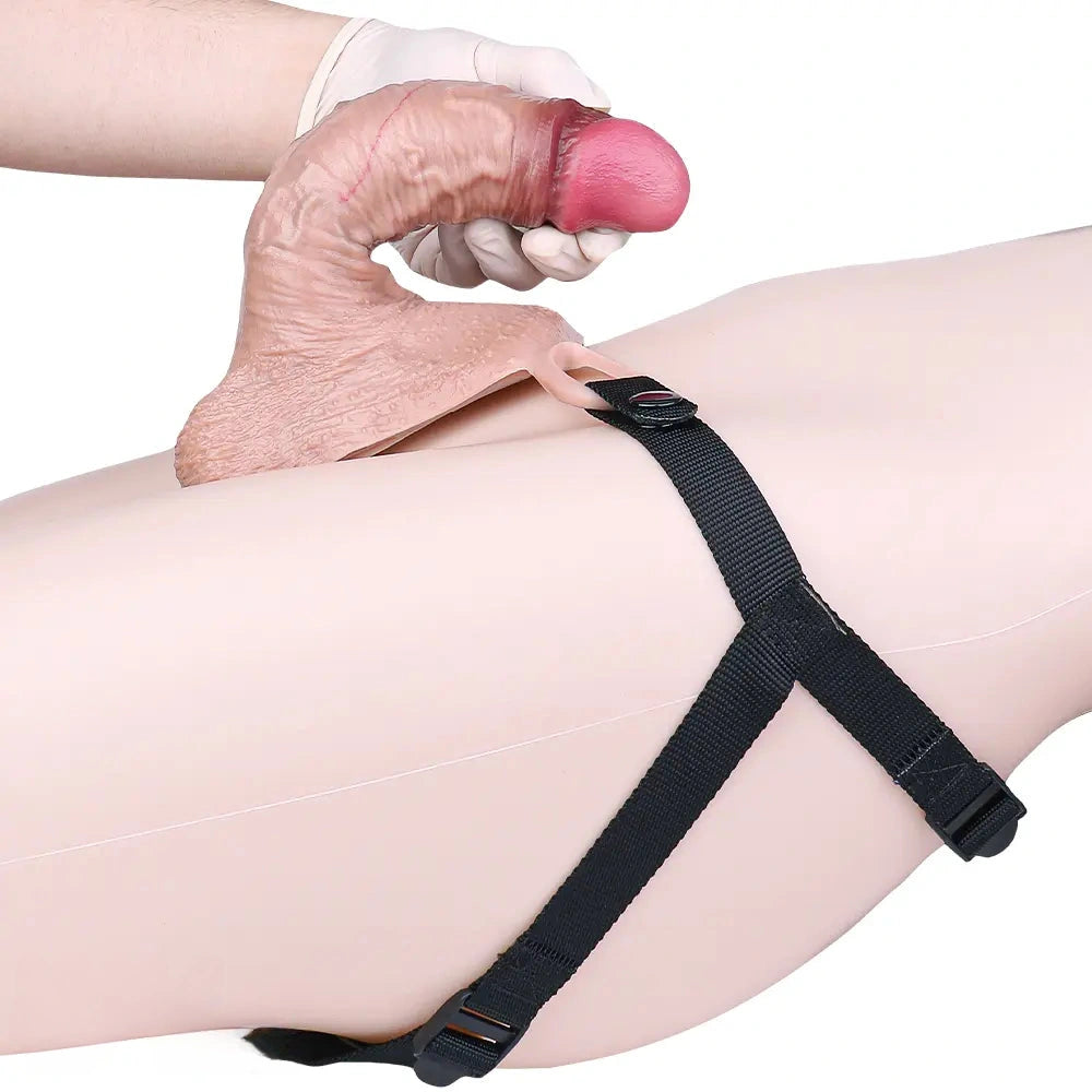 7.28in Lifelike Strap on Penis Extender Cock Sleeve Dildo For Vaginal G-Spot