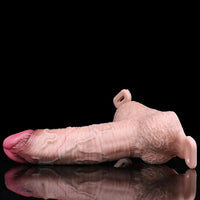 7.28in Lifelike Strap on Penis Extender Cock Sleeve Dildo For Vaginal G-Spot