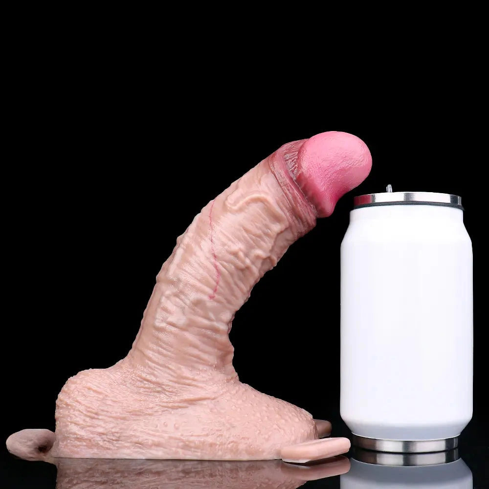 7.28in Lifelike Strap on Penis Extender Cock Sleeve Dildo For Vaginal G-Spot