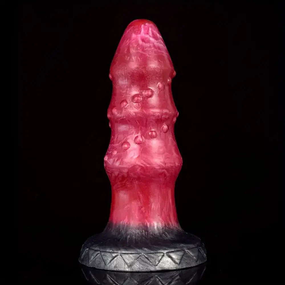 7.28in Liquid Silicone Fantasy Thread Convex Spiked Soft Thick Dildo