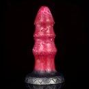 7.28in Liquid Silicone Fantasy Thread Convex Spiked Soft Thick Dildo