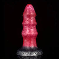 7.28in Liquid Silicone Fantasy Thread Convex Spiked Soft Thick Dildo